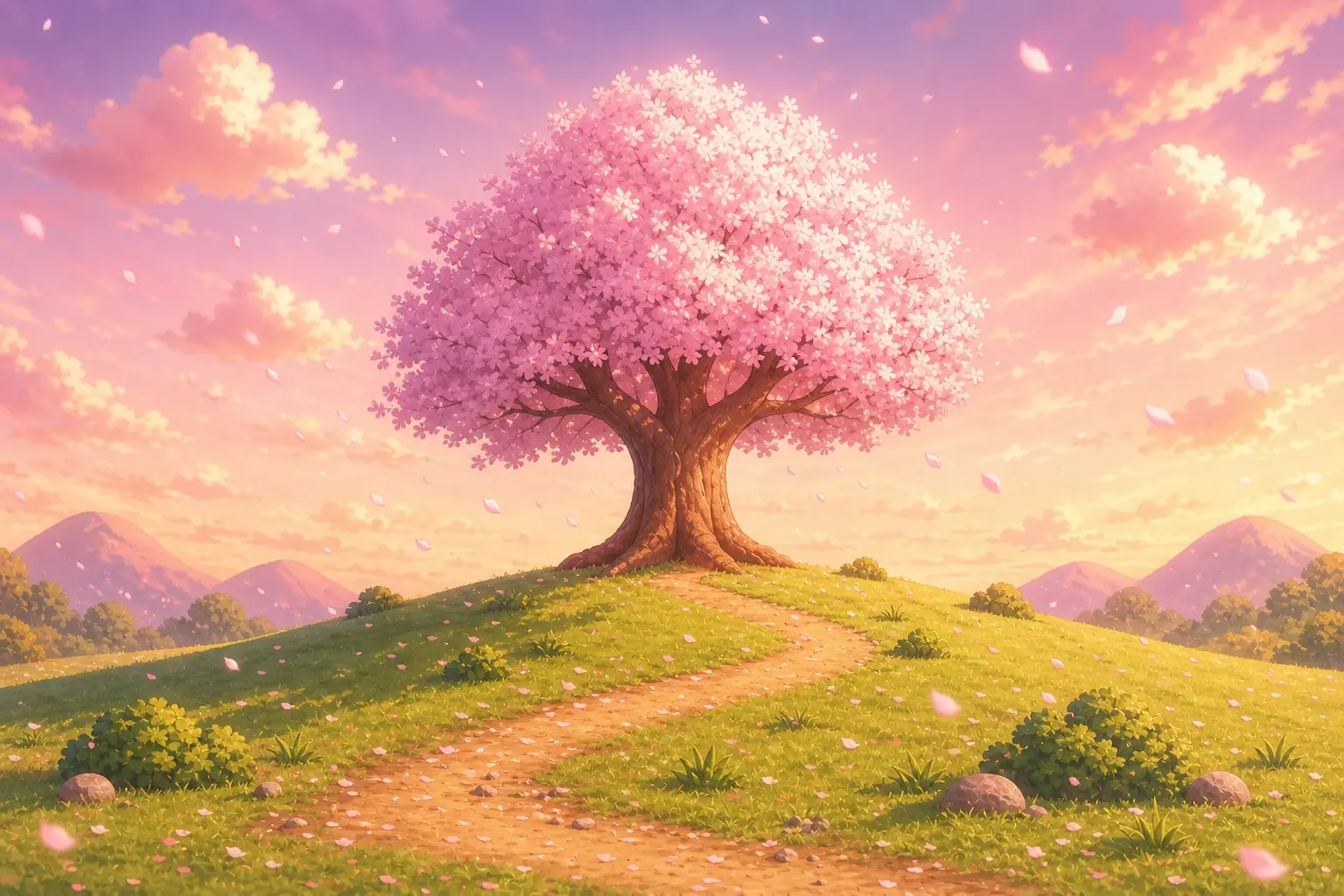The same scene restyled as anime